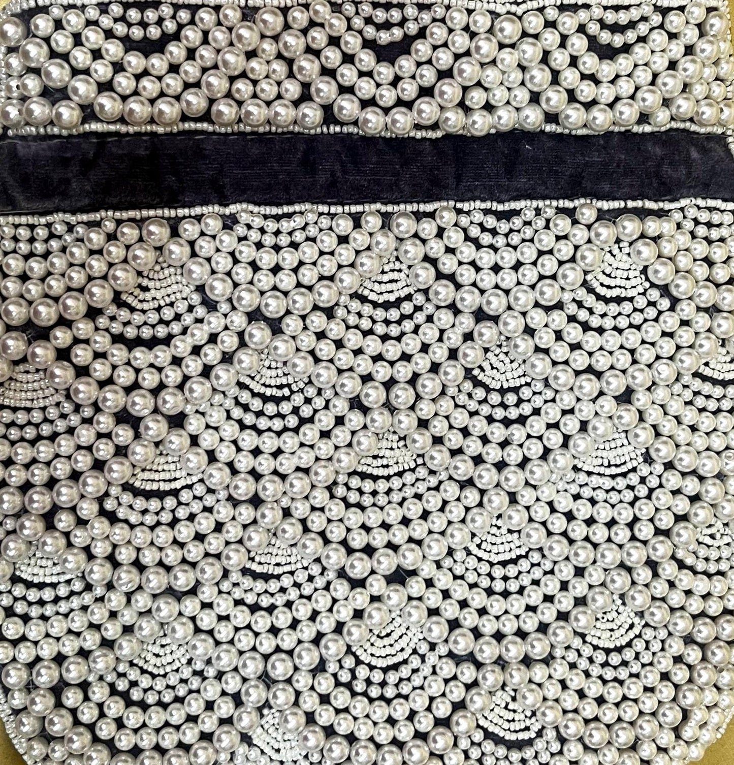 Handmade Gray Pearl Beaded Potli Bag | Bridal Wedding Clutch Purse | Grey Drawstring Handbag | Bridesmaid Gift & Party Evening Bag