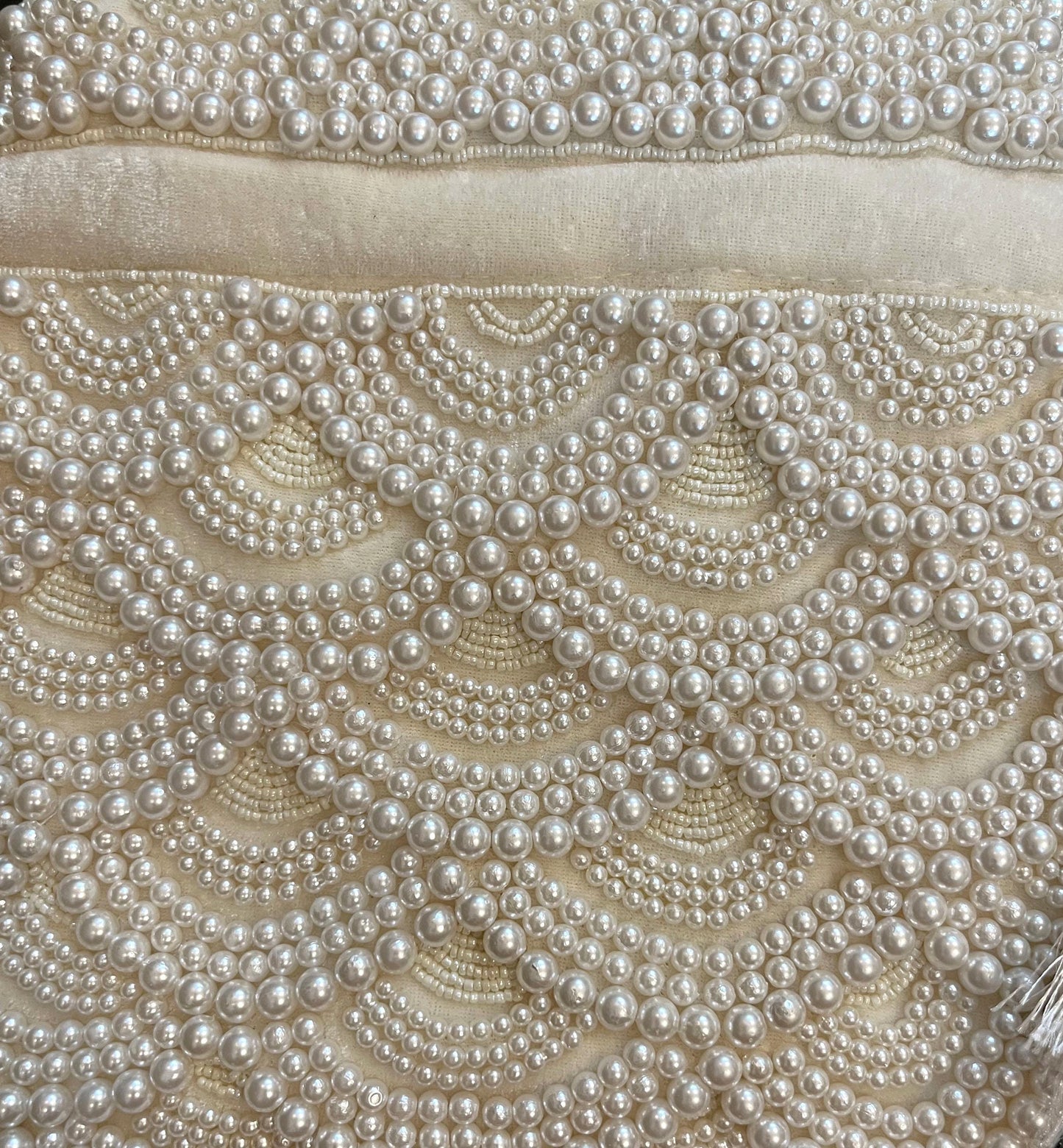 Handmade Off-White Pearl Beaded Potli Bag | Bridal Wedding Clutch Purse | Off-White Drawstring Handbag | Bridesmaid Gift & Party Evening Bag