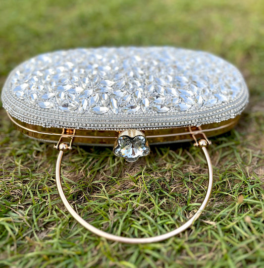 Designer Stone Work Clutch for Wedding/ Party/ Bridal/ Evening Bag