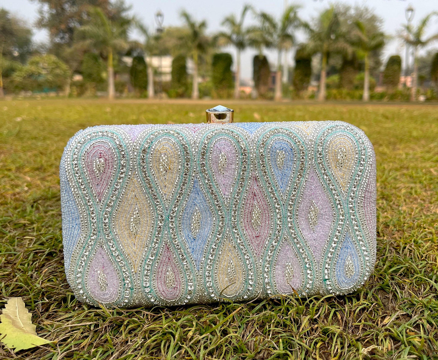 Exclusive Beaded Work Box Bag/ Clutch for Wedding/ Party/ Bridal Bag