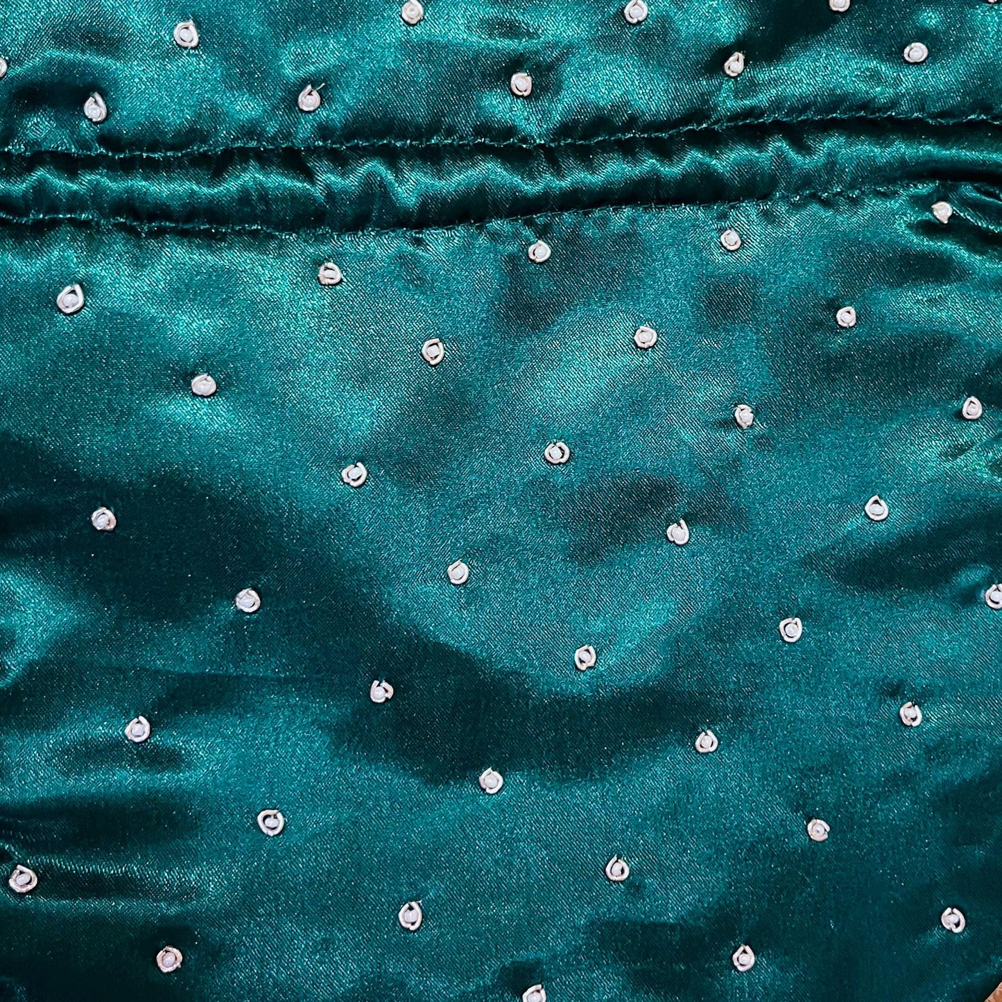 Emerald Green Handmade Embroidered Potli Bag: Indian Wedding Clutch with Pearl Handle