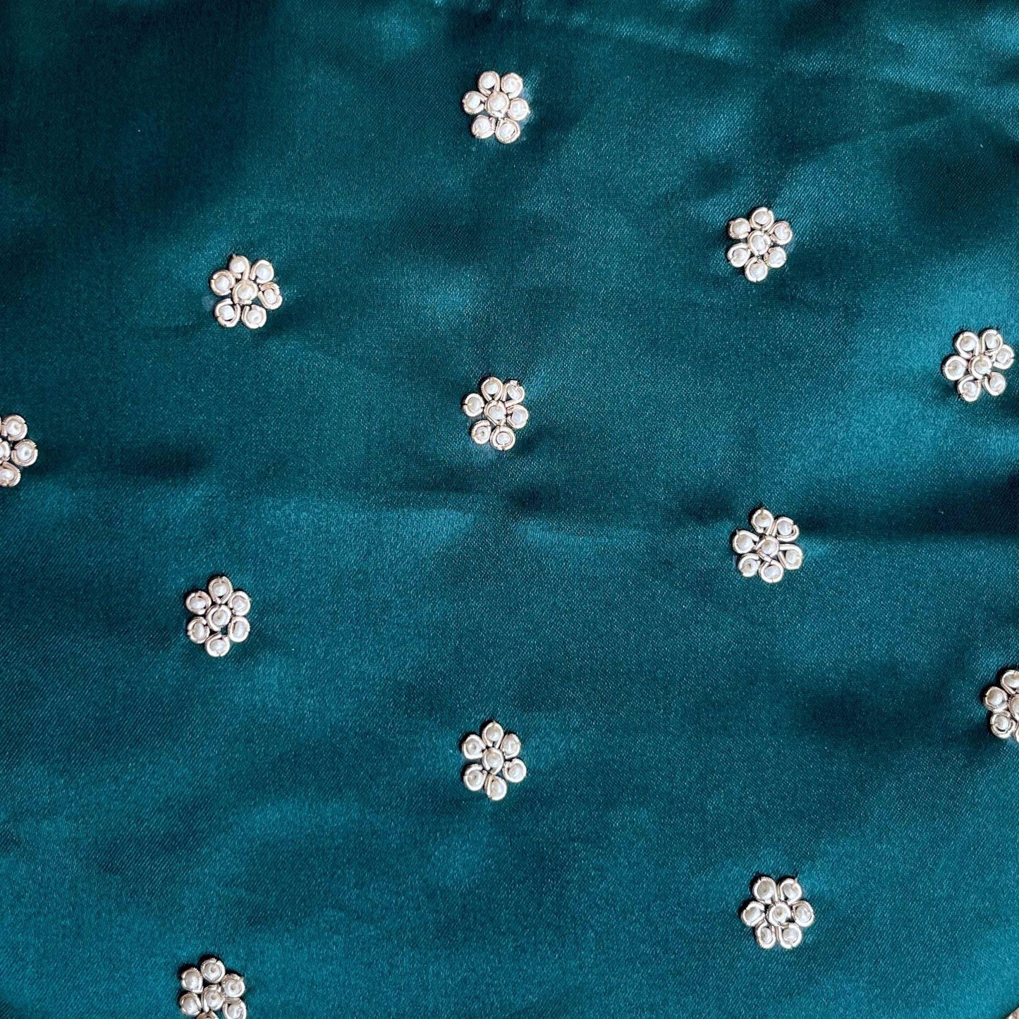 Emerald Green Potli Bag with Golden Zardosi Embroidery & Pearl Handle – Indian Bridal Clutch, Ethnic Wedding Purse, Gift for Her