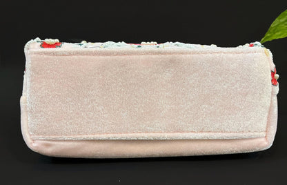 Floral Pearl Beaded Clutch Bag – Embroidered Bridal Wedding & Summer Party Handbag