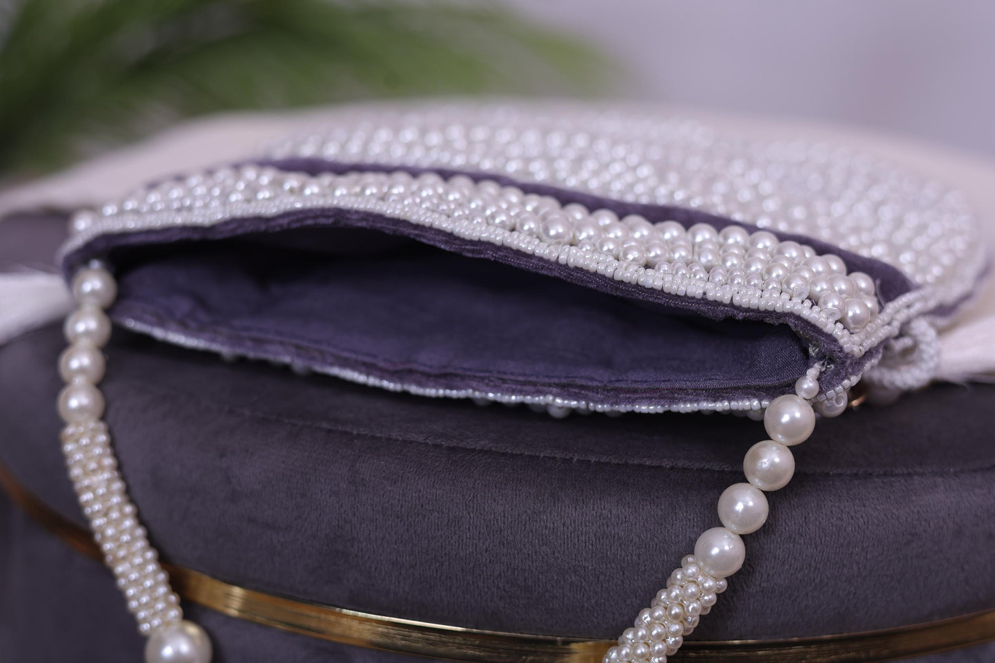 Luxury Pearl Beaded Bridal Potli Bag – Handmade Wedding Clutch Purse for Bride & Evening Party
