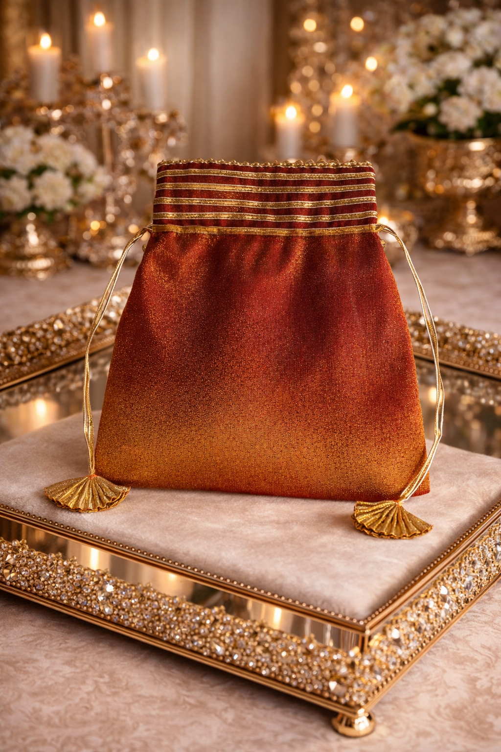 Elegant Luxury Drawstring Wedding Favor Bags with drawstring closure – Elegant Gift Pouches. Perfect reusable gift packaging for weddings, bridal showers, and party favors.