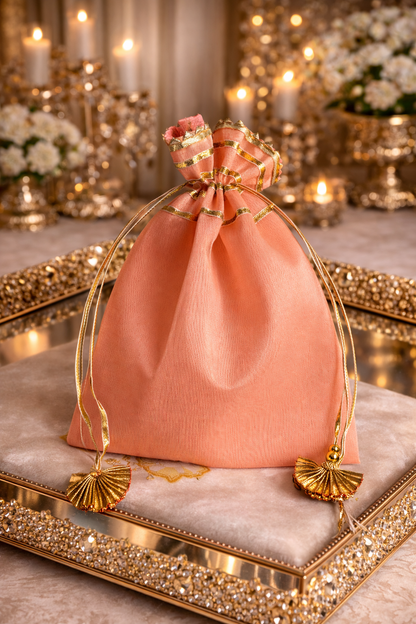 Elegant Luxury Drawstring Wedding Favor Bags with drawstring closure – Elegant Gift Pouches. Perfect reusable gift packaging for weddings, bridal showers, and party favors.