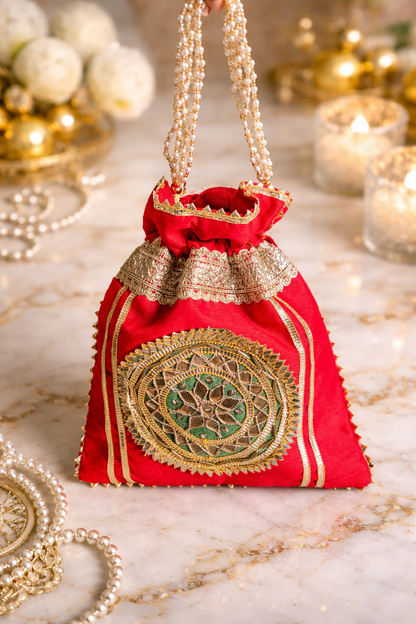 Gota Patti Embroidered Wedding Favor Potli Bags | Wedding | Favors | Festive | Gifting