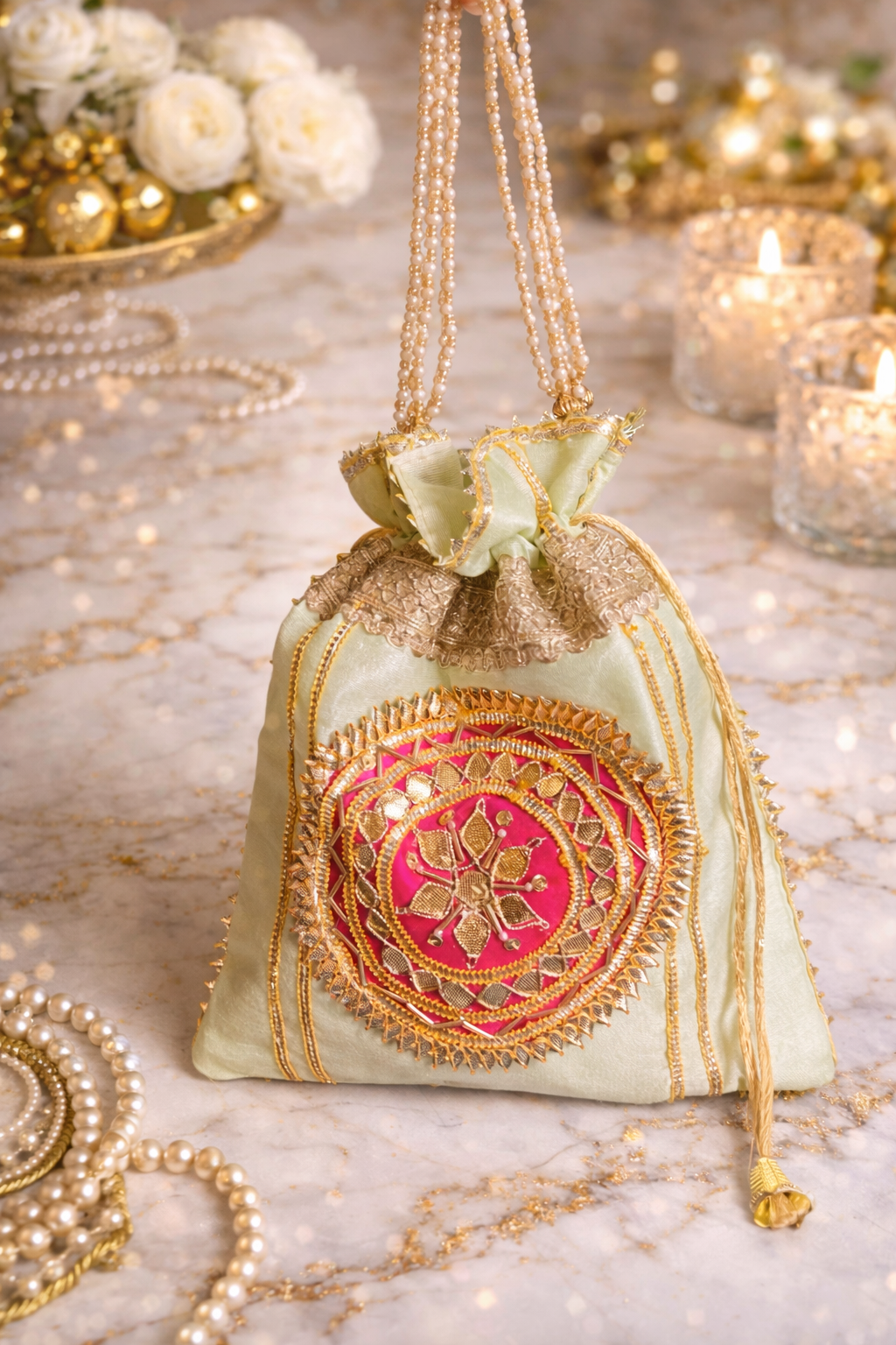 Gota Patti Embroidered Wedding Favor Potli Bags | Wedding | Favors | Festive | Gifting