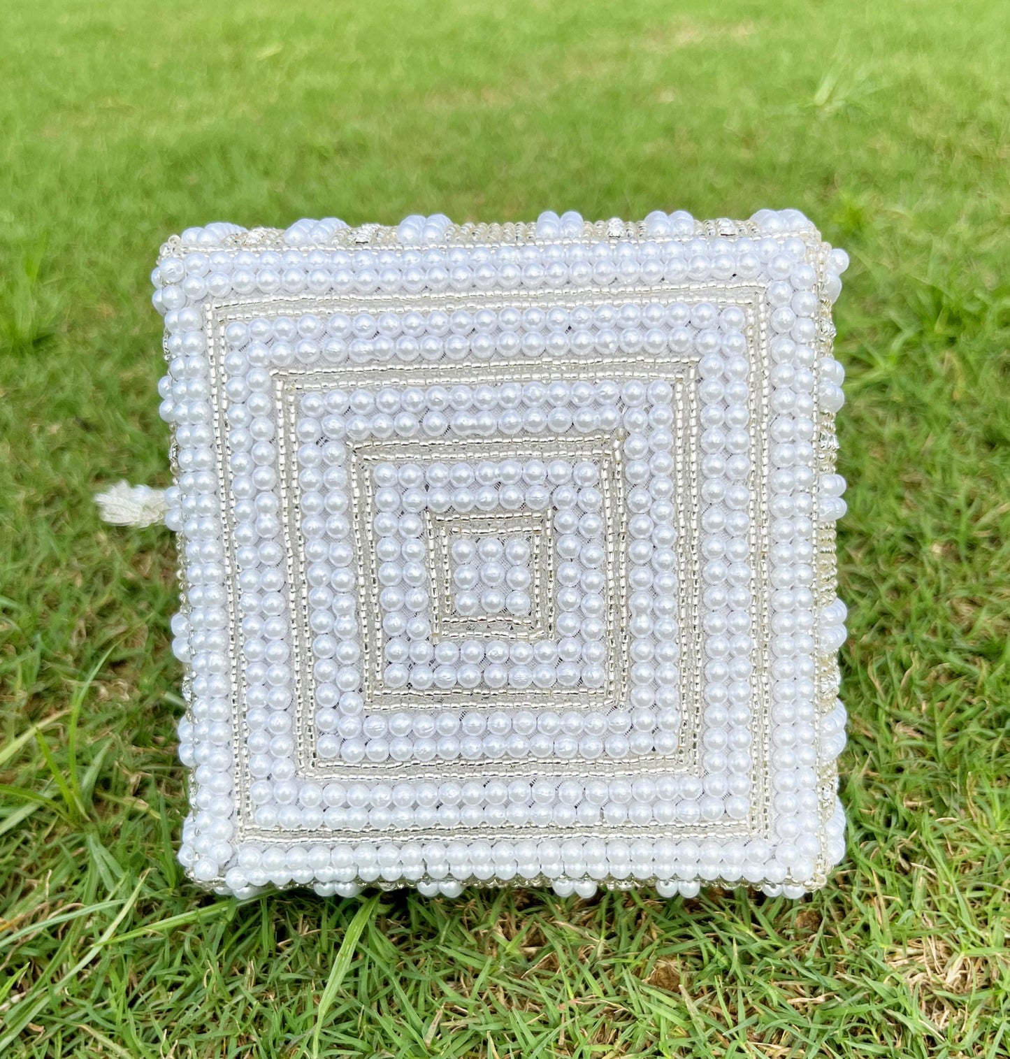 Pearl Embellished Potli Purse: Bridal Wedding Favor Bag