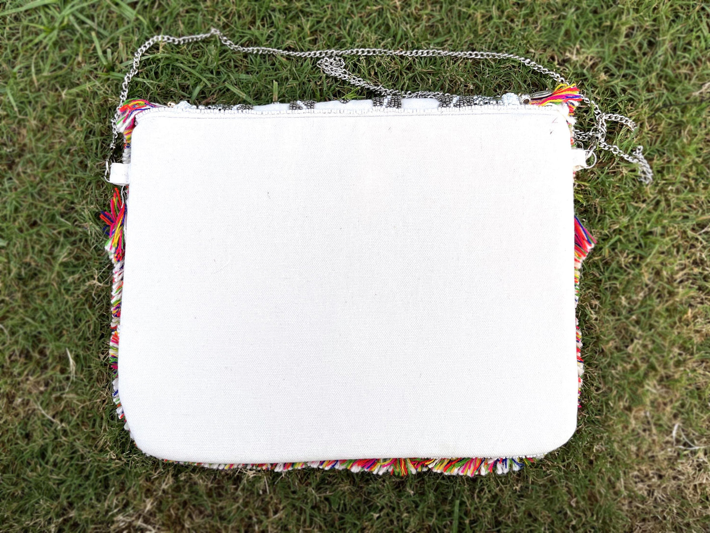 Boho Jute Clutch: Banjara Coin Bag with Fringes