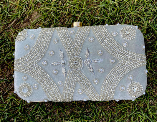 Exclusive Zardosi Work Box Bag/ Clutch for Wedding/ Party/ Bridal Bag