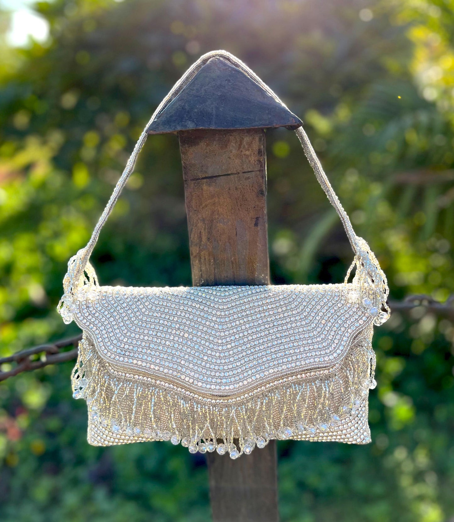 Handmade Beaded Bridal Clutch: Indian Wedding Evening Bag