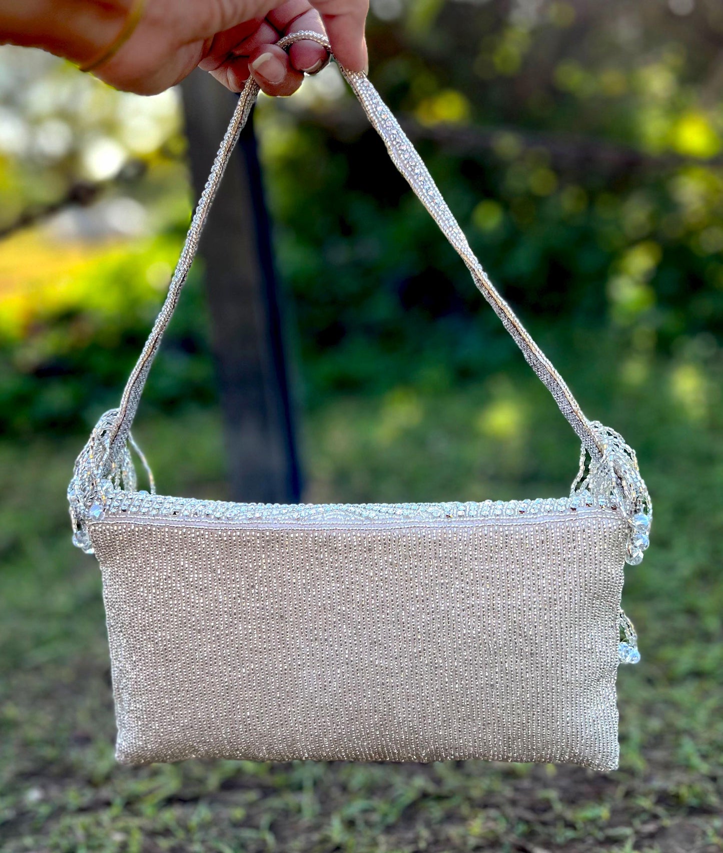 Handmade Beaded Bridal Clutch: Indian Wedding Evening Bag