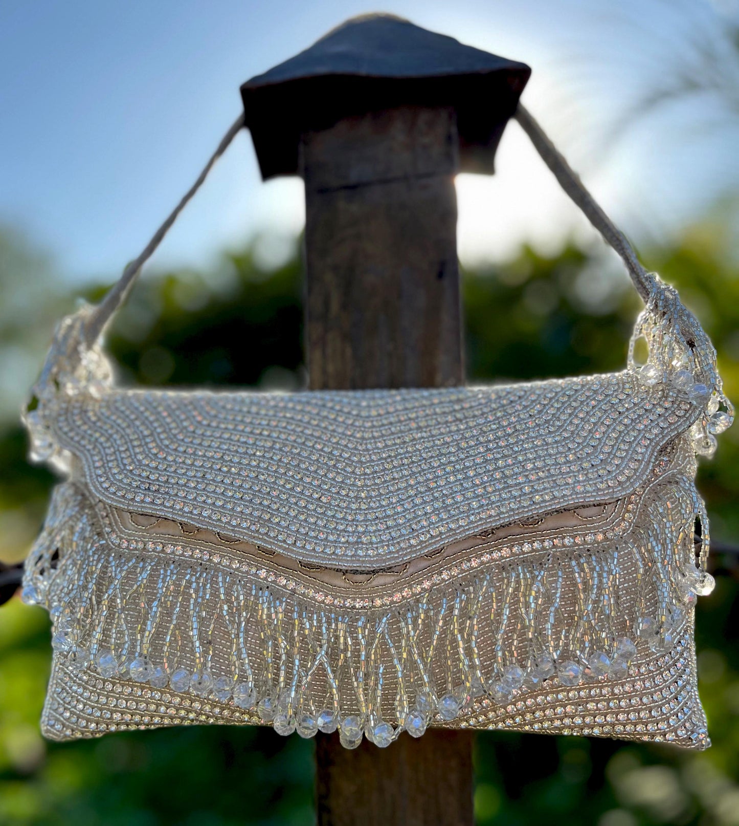 Handmade Beaded Bridal Clutch: Indian Wedding Evening Bag