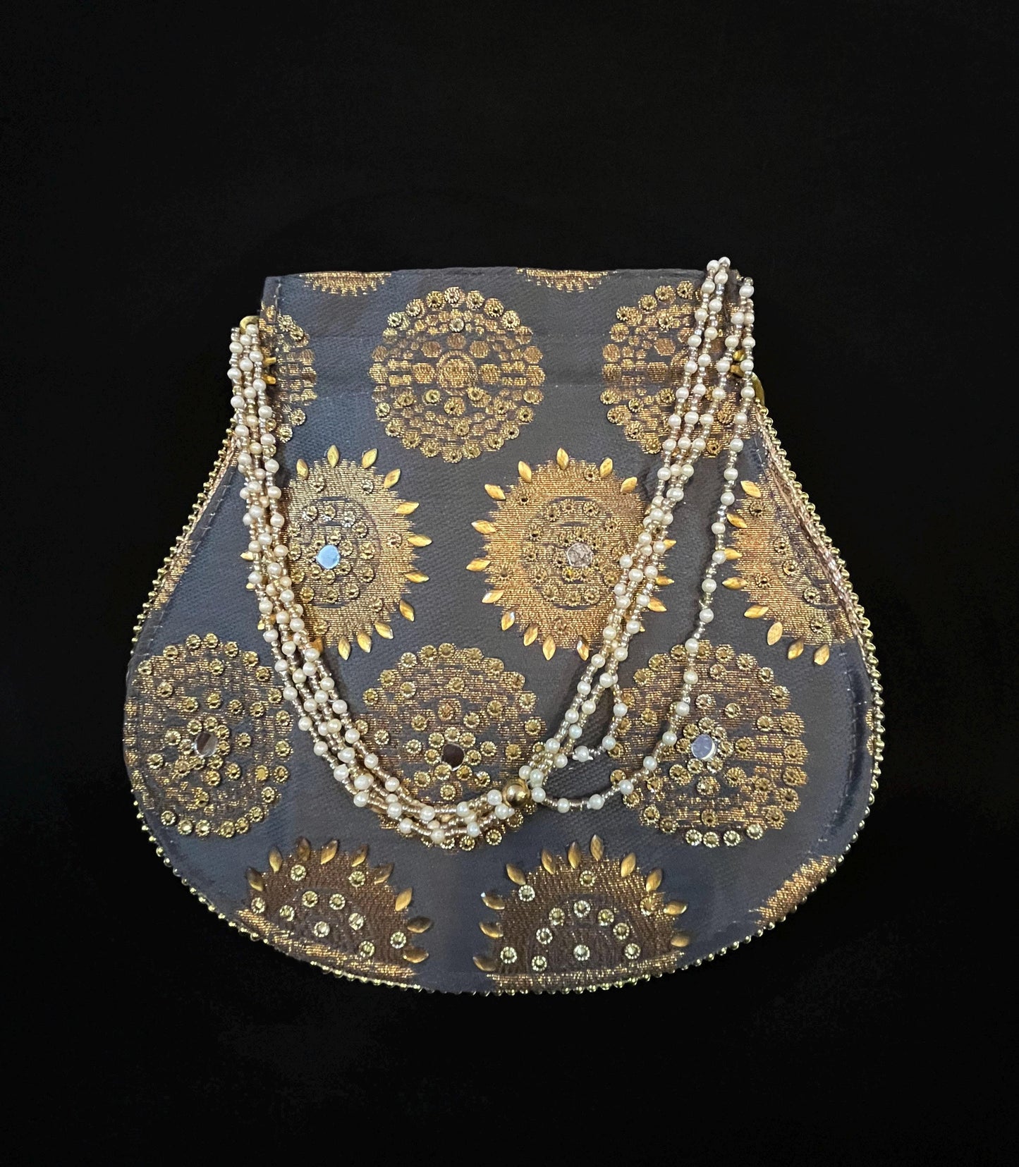 Handmade Indian Grey Color Potli Bag for every Occasion