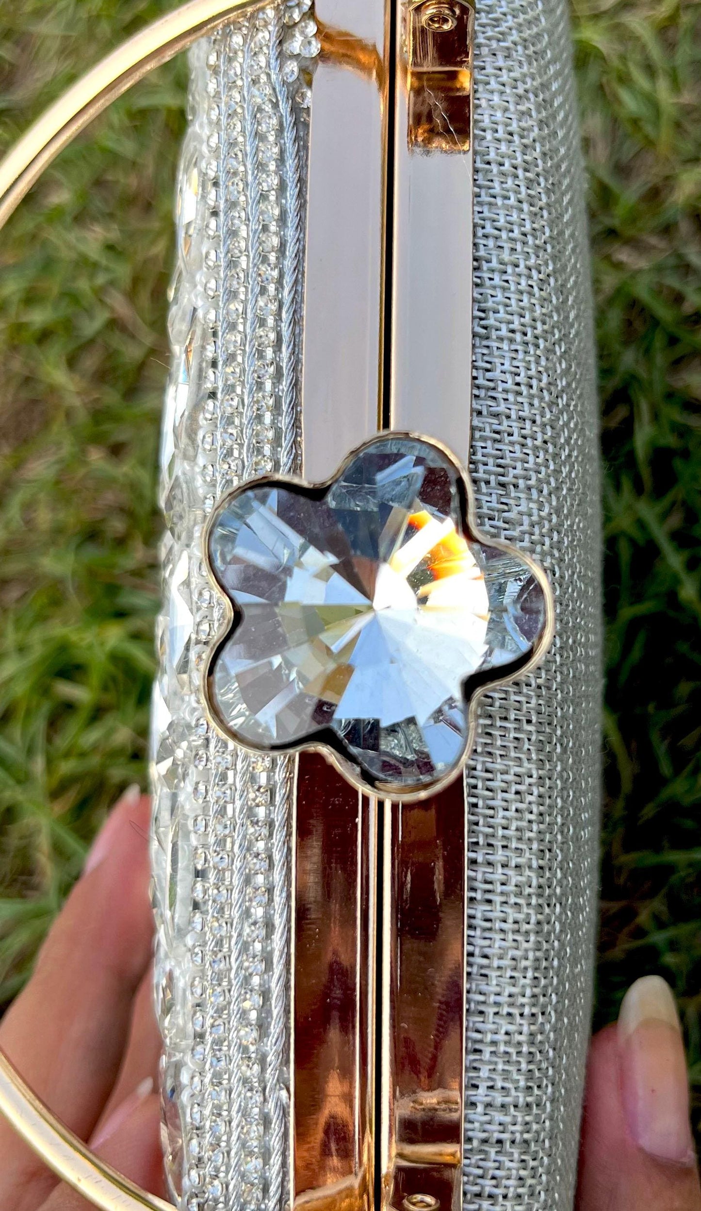 Designer Stone Work Clutch for Wedding/ Party/ Bridal/ Evening Bag