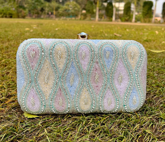 Exclusive Beaded Work Box Bag/ Clutch for Wedding/ Party/ Bridal Bag