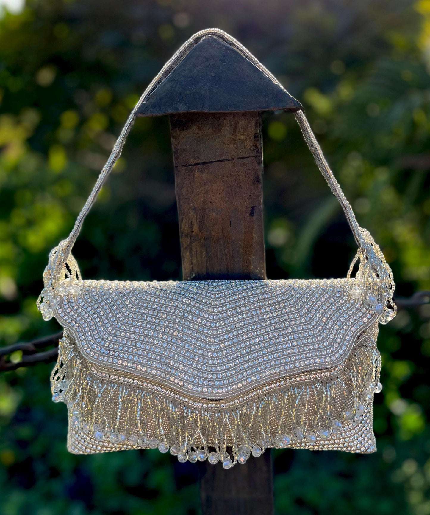 Handmade Beaded Bridal Clutch: Indian Wedding Evening Bag