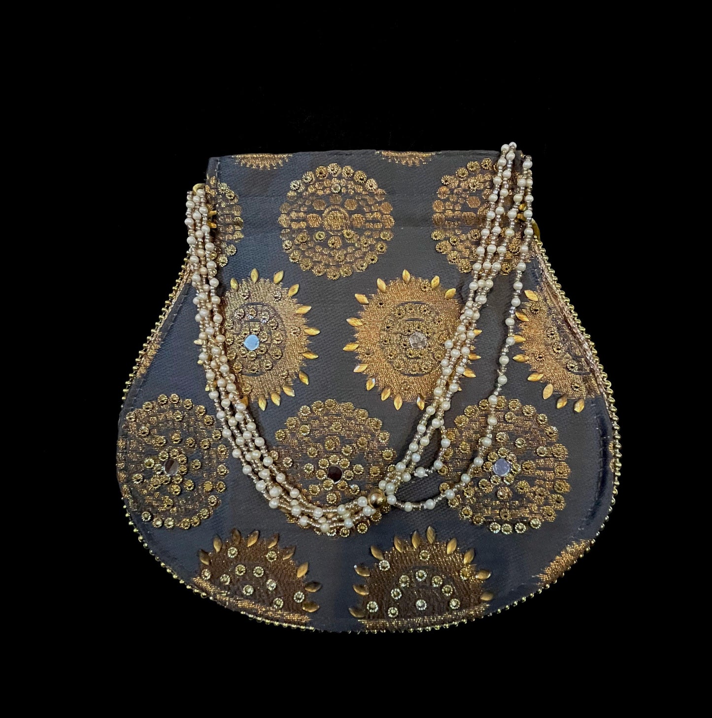 Handmade Indian Grey Color Potli Bag for every Occasion