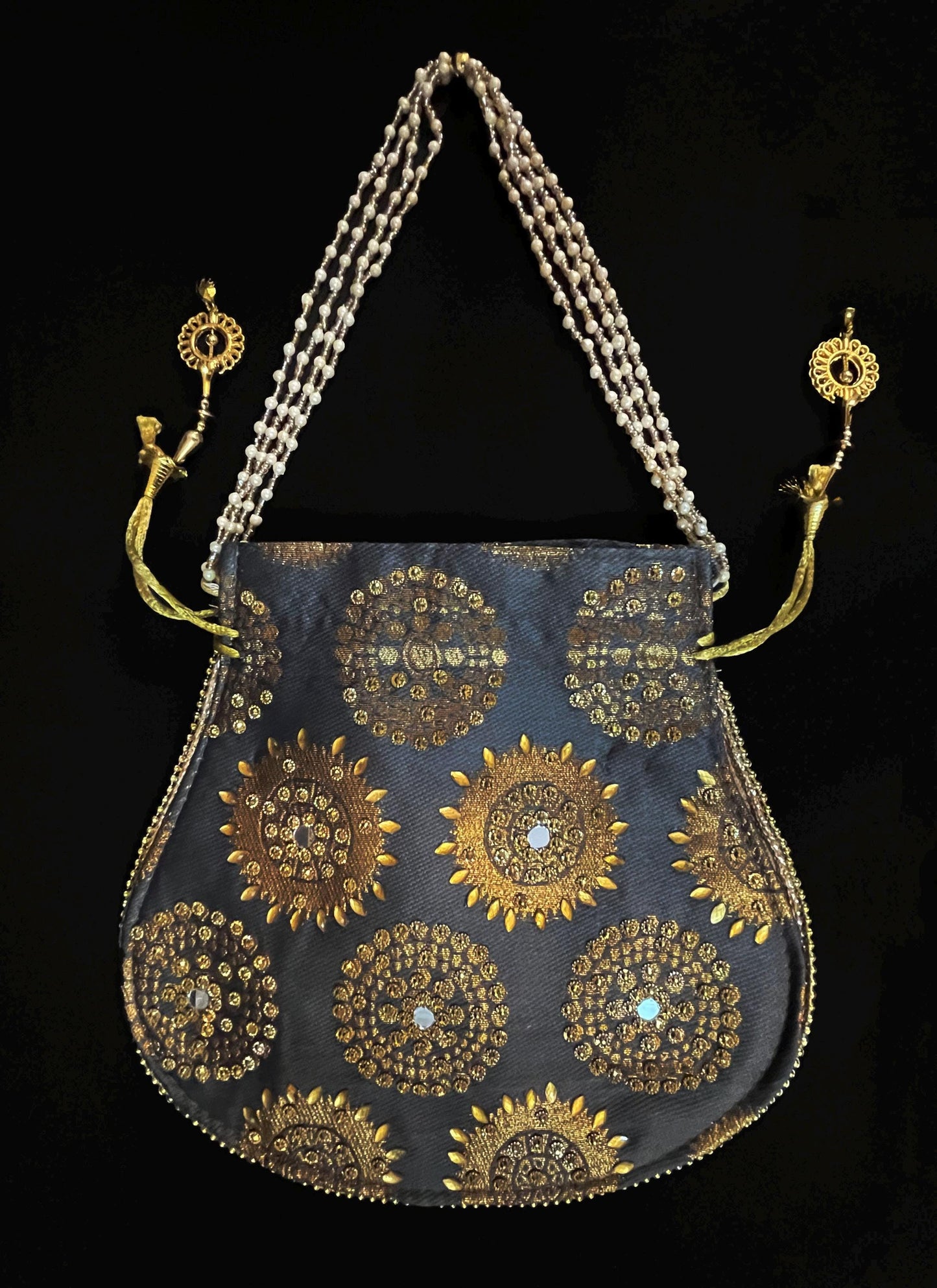 Handmade Indian Grey Color Potli Bag for every Occasion