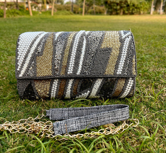 Indian Black Color Beaded Work Box Bag/ Clutch for Wedding/ Party/ Bridal Bag