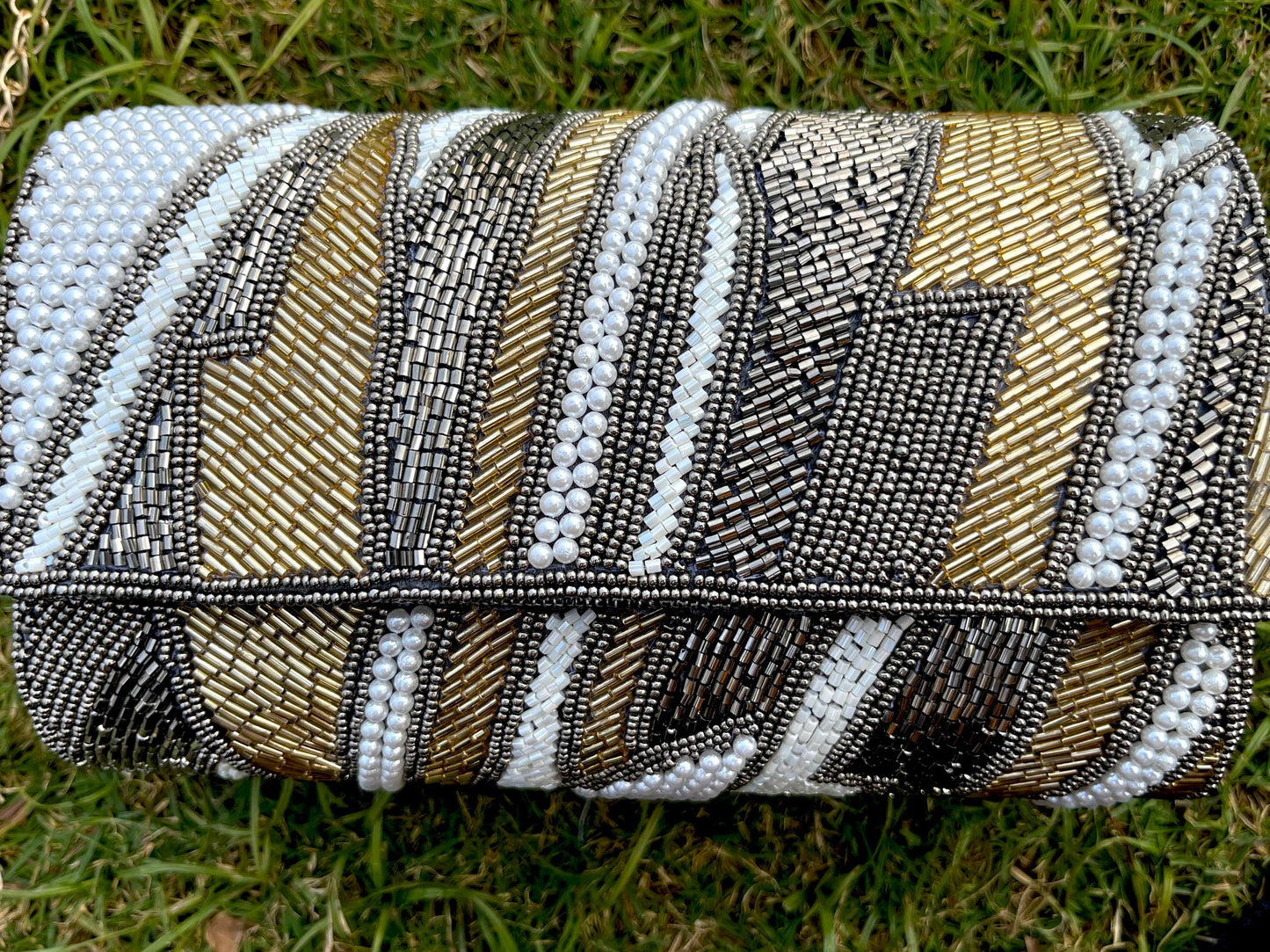 Indian Black Color Beaded Work Box Bag/ Clutch for Wedding/ Party/ Bridal Bag