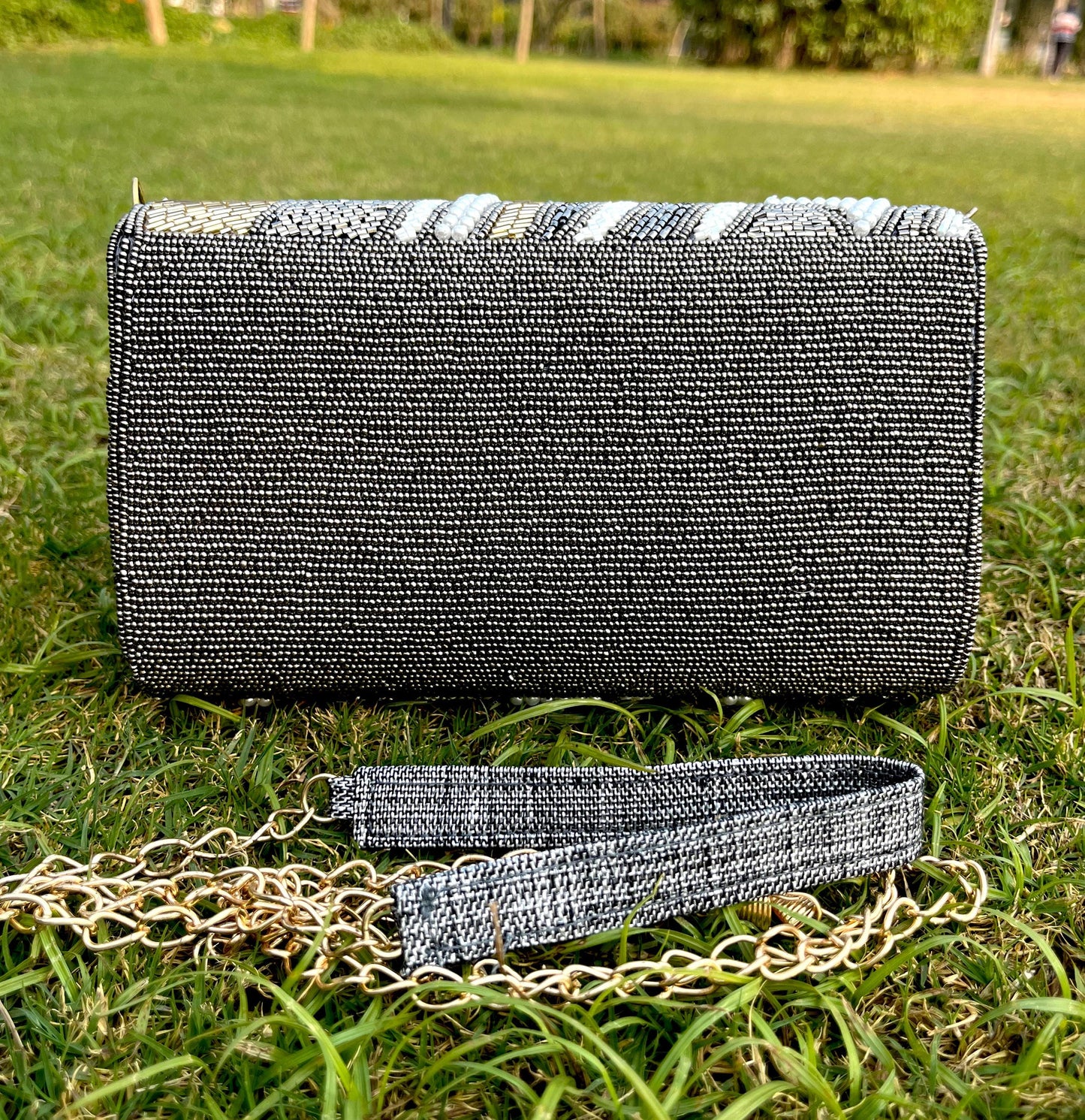 Indian Black Color Beaded Work Box Bag/ Clutch for Wedding/ Party/ Bridal Bag