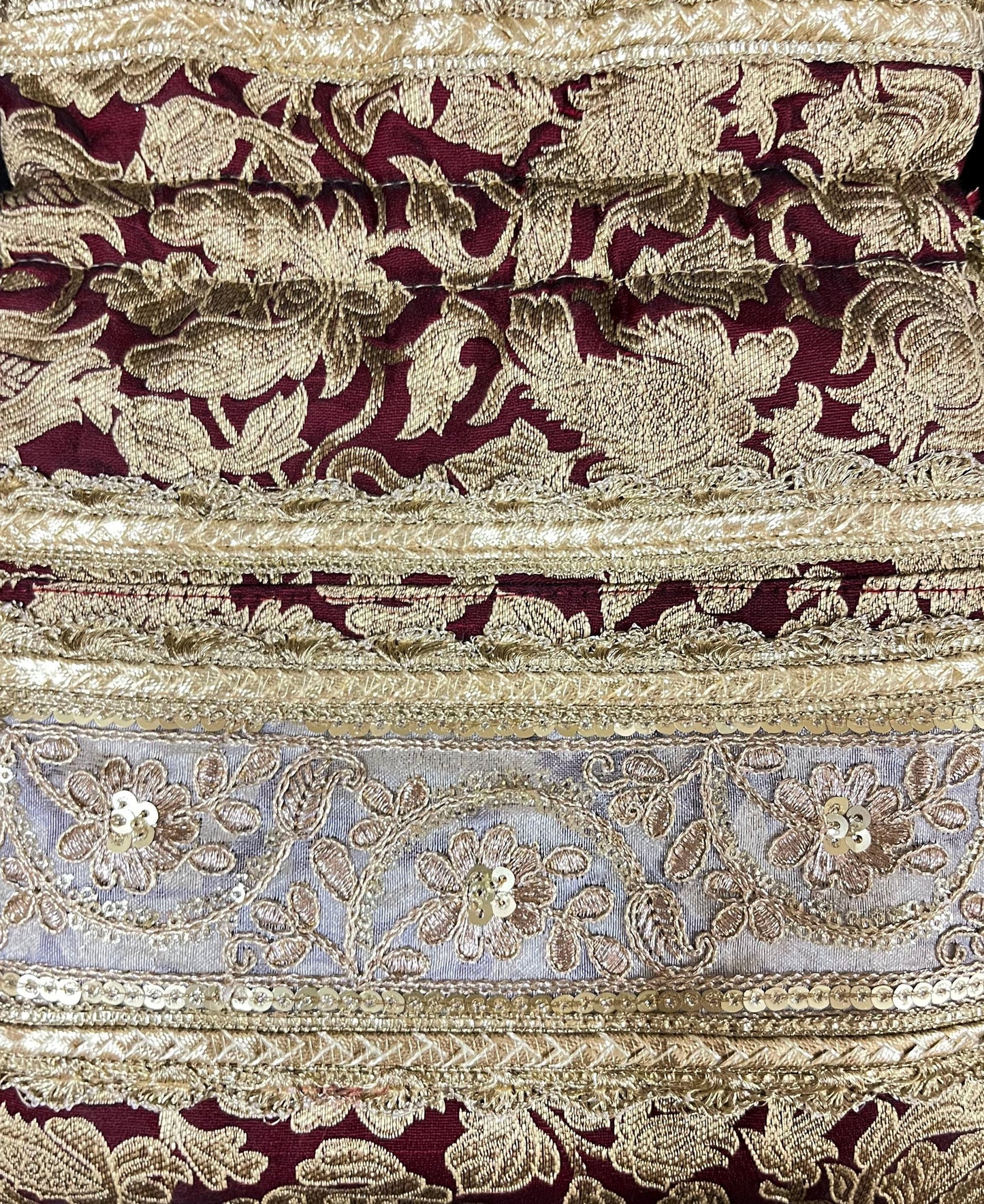 Mahroon Embroidered Potli Bag: Indian Wedding Favor Purse