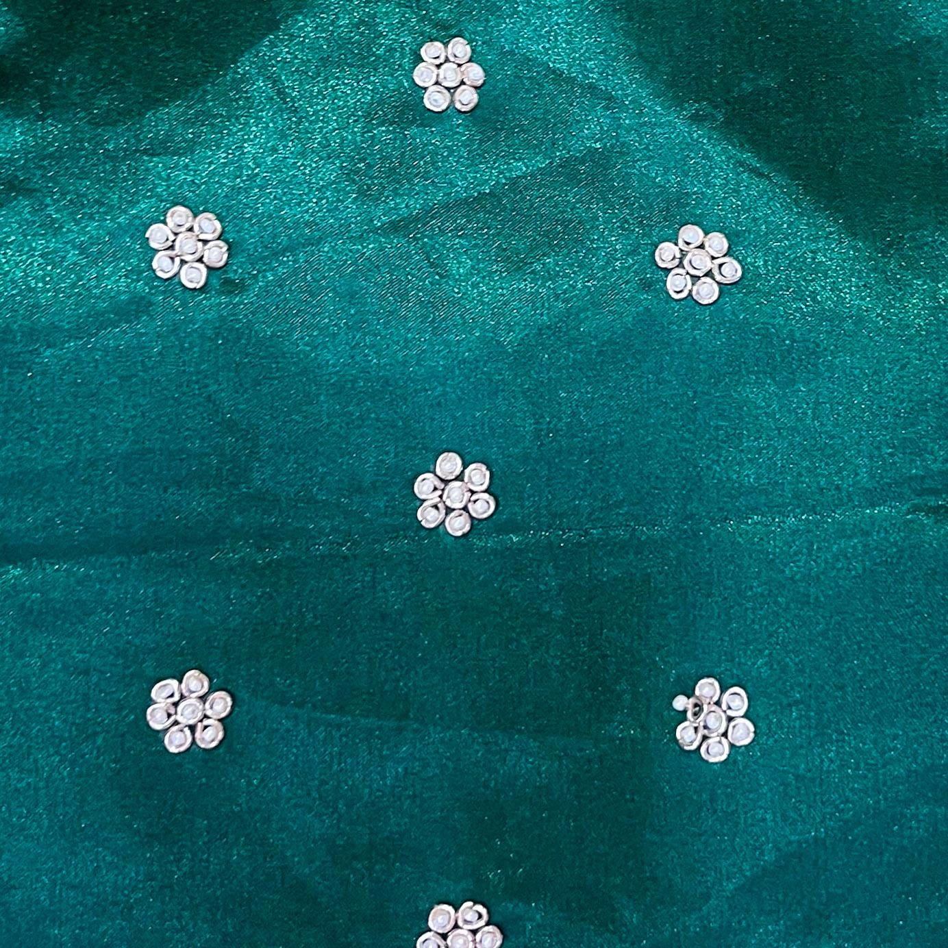 Indian Handcrafted Emerald Green Embroidered Potli Bag with Pearl Handle – Indian Wedding Purse, Bridal Gift, Ethnic Clutch, Zardosi Work