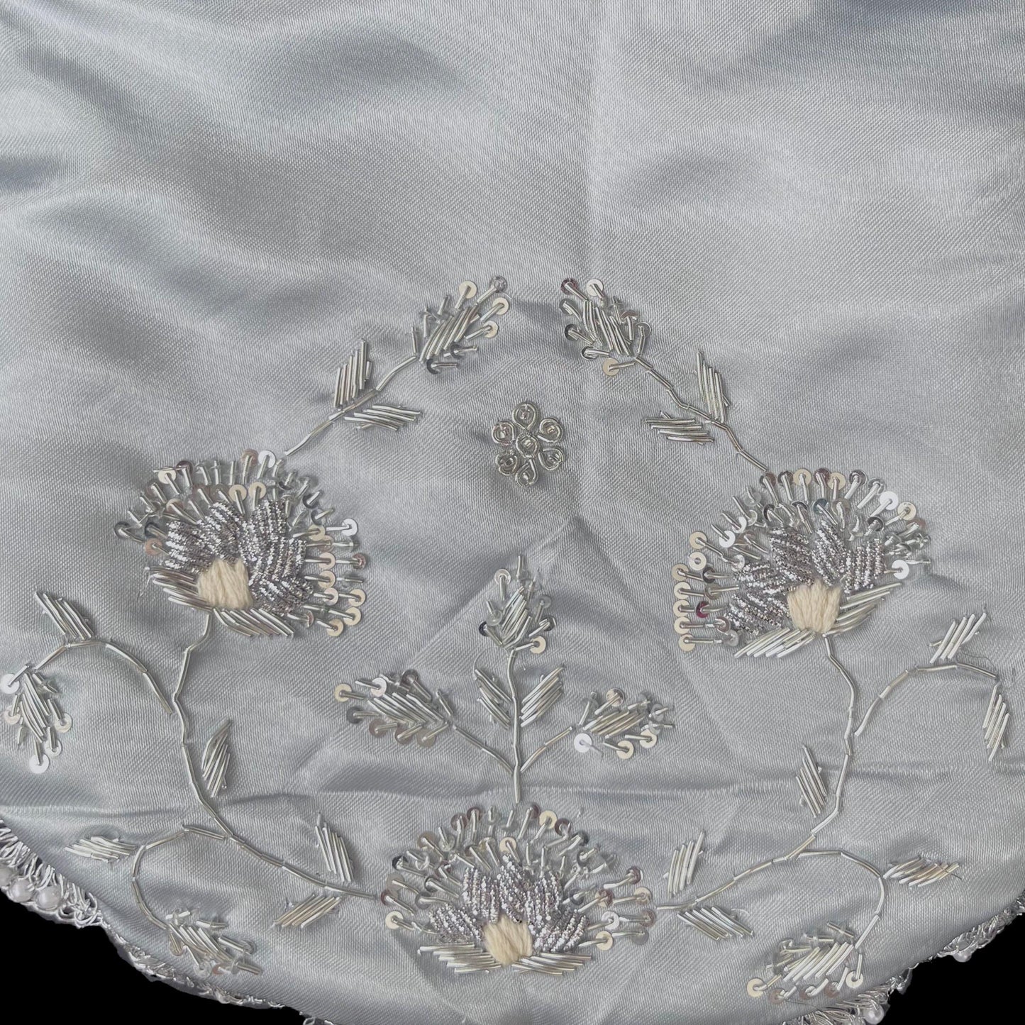 Silver Embroidered Potli Bag: Beaded Indian Wedding Clutch