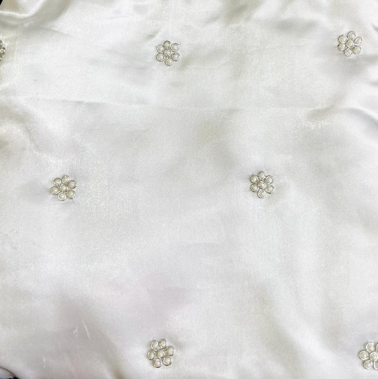 Ivory Zardozi Embroidered Satin Wedding Potli Bag for Woman | Luxury | Evening | Wedding Bride | Cocktail Handcrafted Drawstring Purse Bag