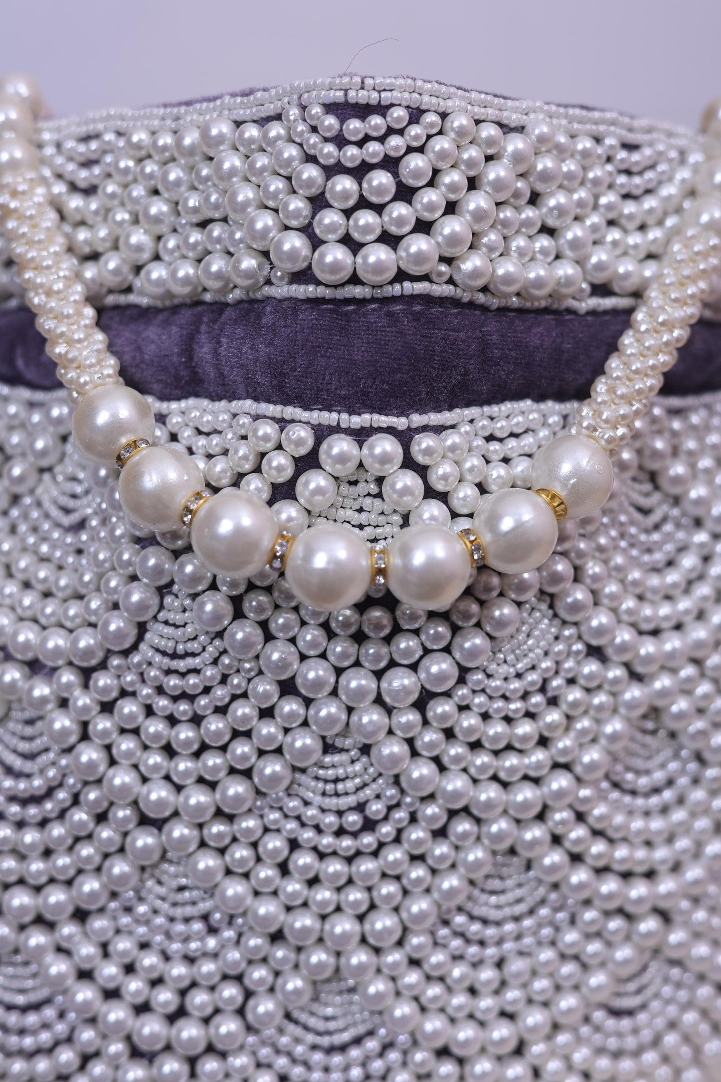 Grey Pearl Beaded Potli Bag | Hand Embroidered Bridal Clutch | Indian Drawstring Pouch | Wedding Favor Bag | Gift for Her